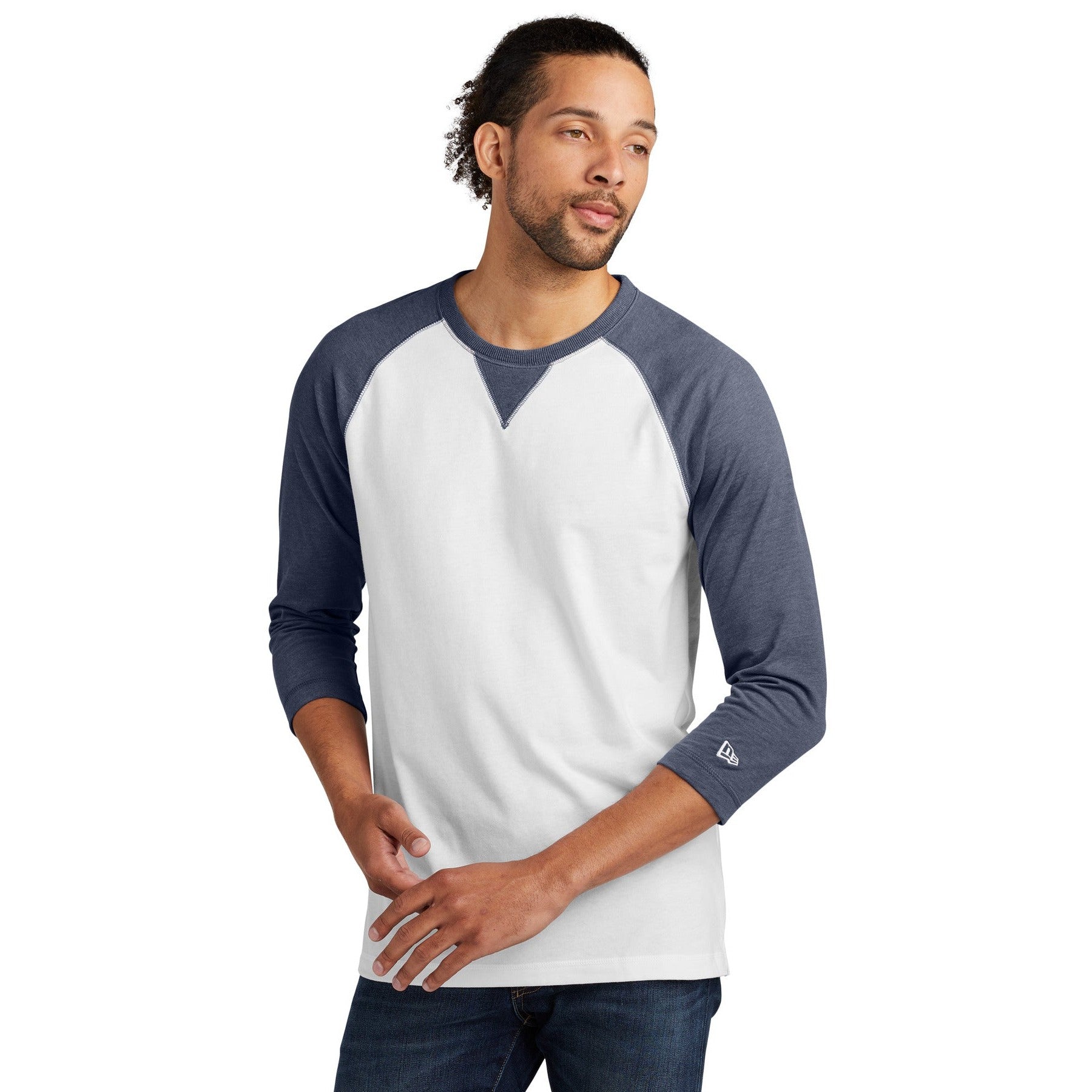 New Era-New Era ® Sueded Cotton Blend 3/4-Sleeve Baseball Raglan Tee. NEA121-MedTech-5